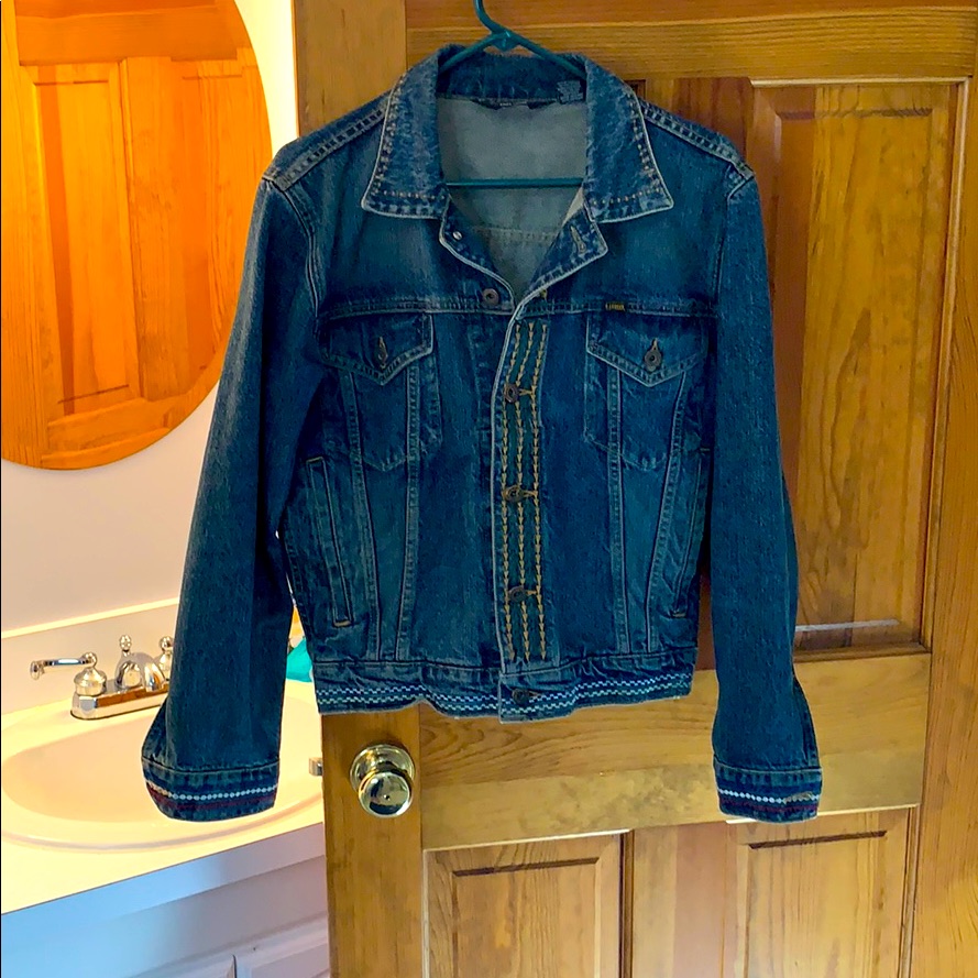 Vintage Unisex Ralph Lauren Polo 1967 Dark Denim Embroidered Vintage Jean Jacket